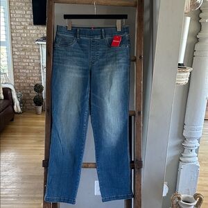 SPANX STRAIGHT LEG JEANS #20356R VINTAGE INDIGO LARGE NEW